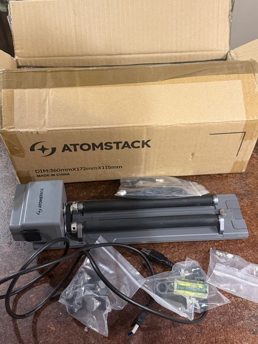 Grawerka Aromstack P1 1.2W + ATOMSTACK R6 Laser Rotary Roller