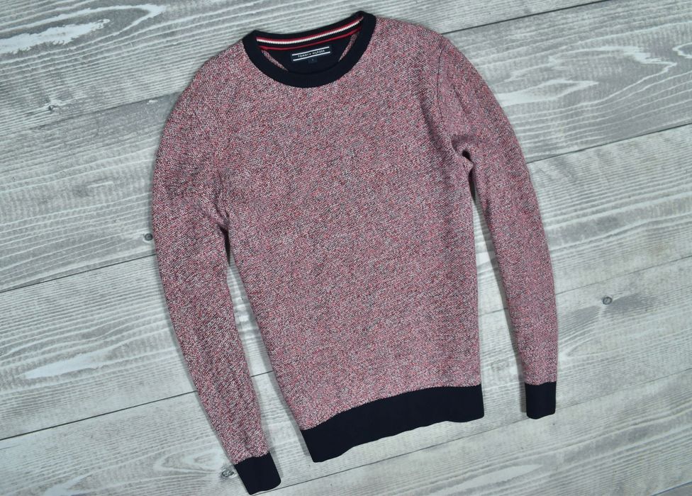 Tommy Hilfiger Bawełniany Sweter Czerwony Melanż S