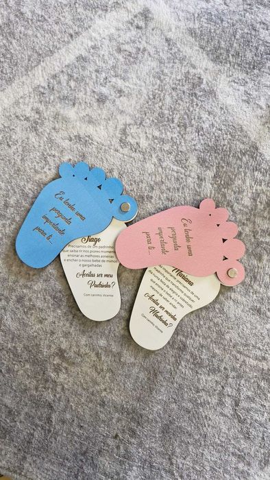 Convite para os Padrinhos de Batismo em MDF