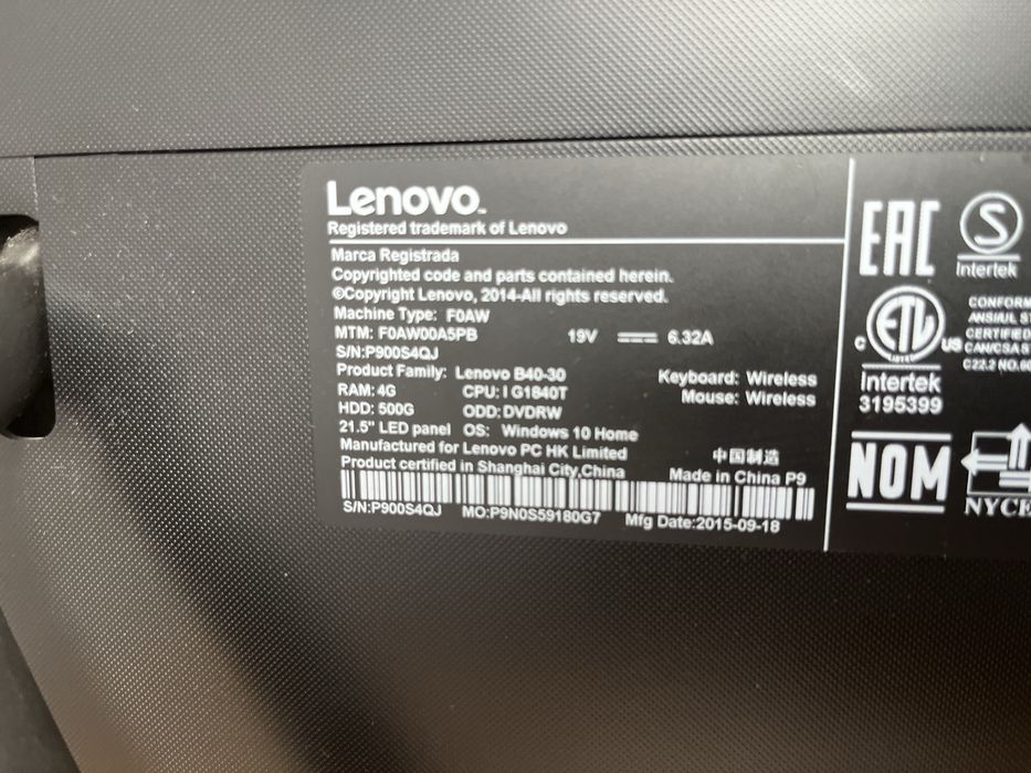 Komputer stacjonarny Lenovo All-in-One