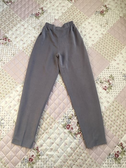 Szare proste spodnie S 36 M 38 basic gumka w pasie