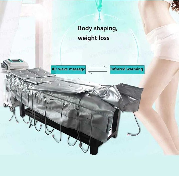 Aparelho de Pressoterapia, Aparelho de Drenagem Linfática, Massageador Corporal EMS para Emagrecimento, Aparelho de Beleza, Cobertor de Sauna