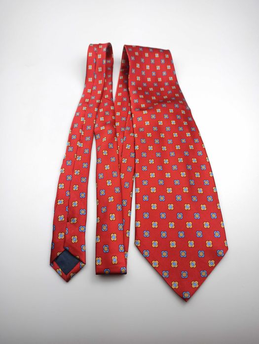 Marco Laurenti czerwony jedwabny krawat w kwiaty mpi169