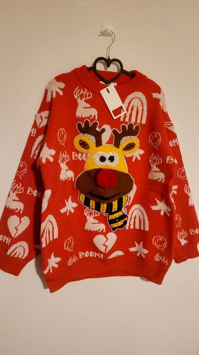 ELSA.M by May czerwony świąteczny sweter renifer xl/XXL