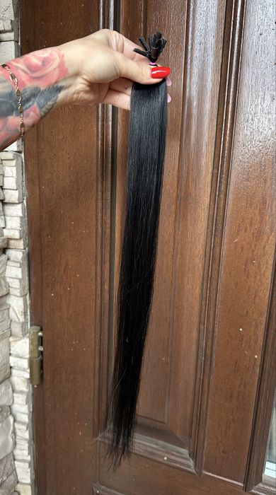Włosy słowiańskie premium #15 Czarny 10 g 55 cm