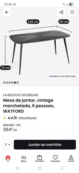 Mesa jantar La Redoute (6 pessoas)