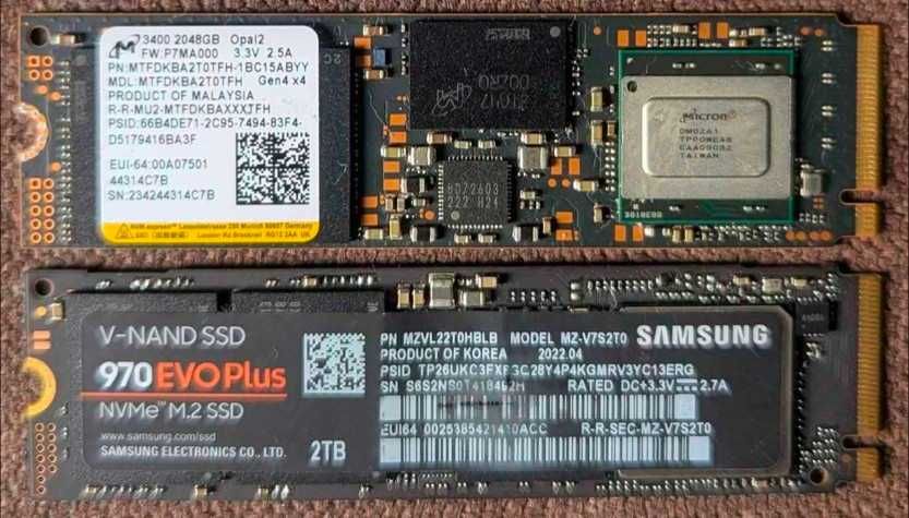 SSD Samsung/Micron M2 Nvme Pcie 4.0 (512-1ТВ-2TB )
