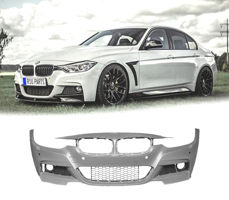 KIT CARROÇARIA BMW F30 LOOK M PERFORMANCE PDC SAÍDA DUPLA