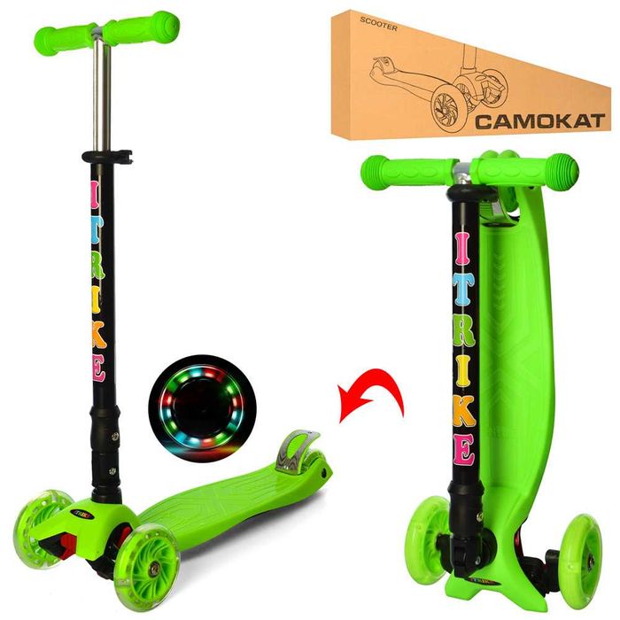 Дитячий триколісний самокат iTrike 3-003 MAXI підсвітка коліс до 50 кг