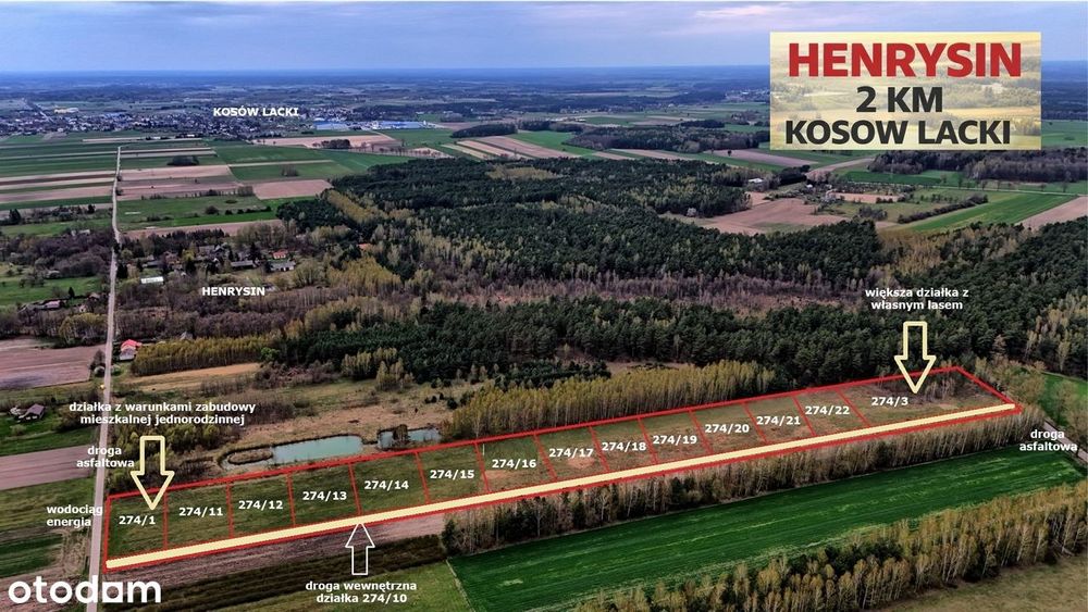 Atrakcyjna działka budowlana 1510m² przy lesie –blisko Kosowa Lackiego