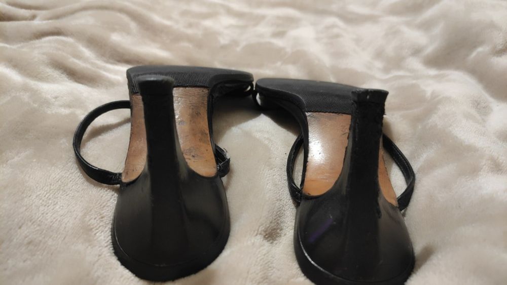 Sandália pele preta