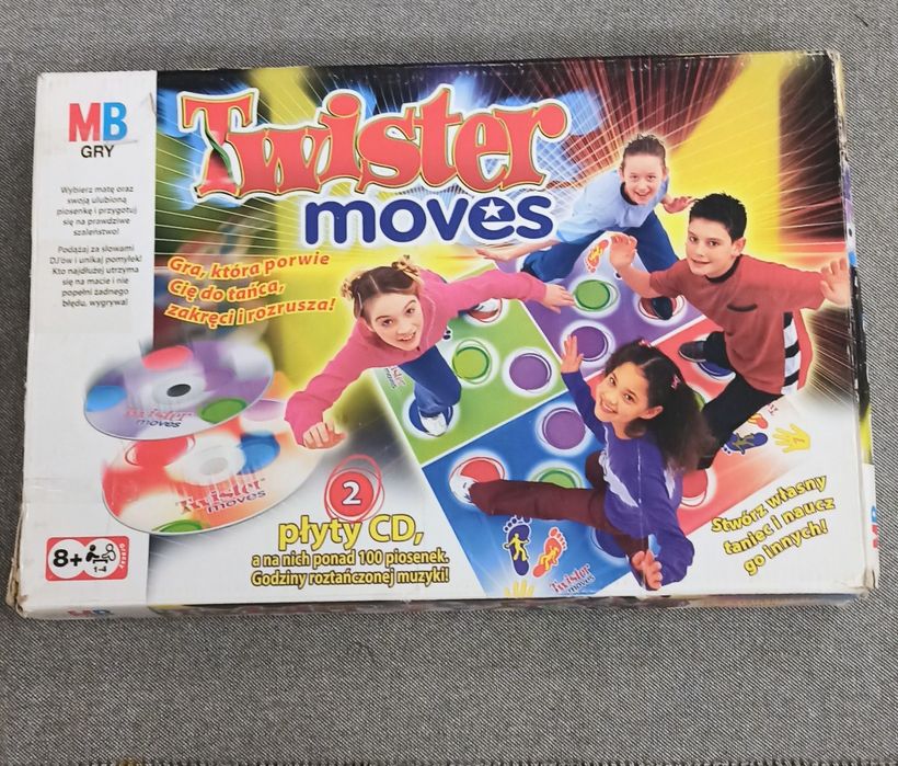 HASBRO GRA TWISTER MOVES MB 4 plansze 2 płyty CD wiek 8+
