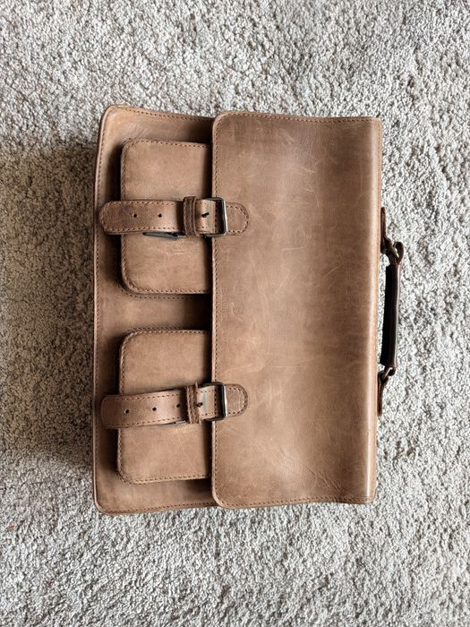 Torba na laptopa skórzana Barelly Bags Barka brązowa