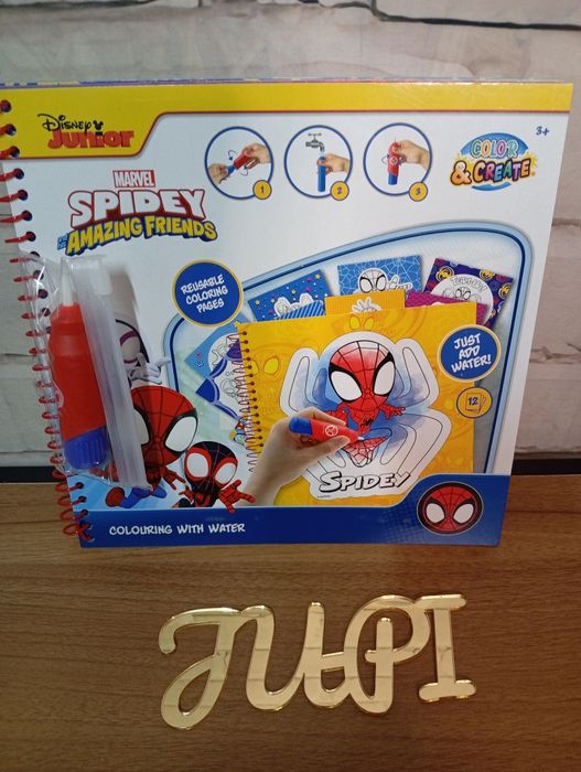 Kolorowanka wodna spidey z długopisem do napełnienia wody
