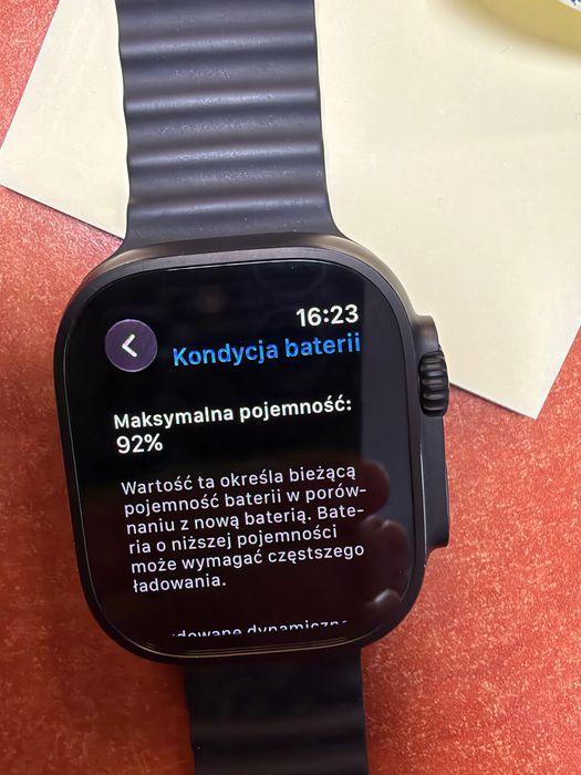 Apple Watch Ultra 2 49 mm Black Titanium – stan bardzo dobry, bateria 92%