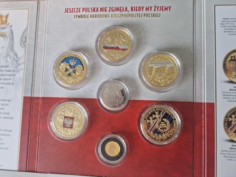 Monety Symbole Narodowe Rzeczypospolitej Polskiej - 7 sztuk komplet