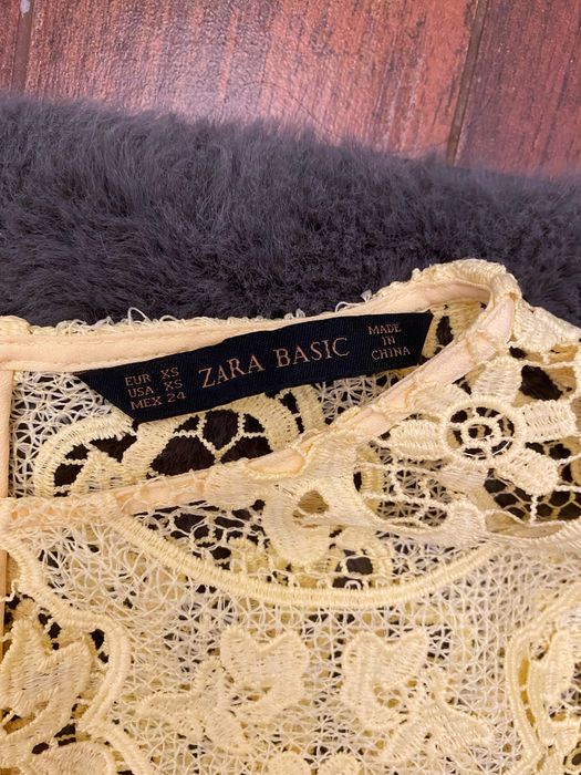 Zara żółta Gipiurowa koronkowa sukienka poszukiwana