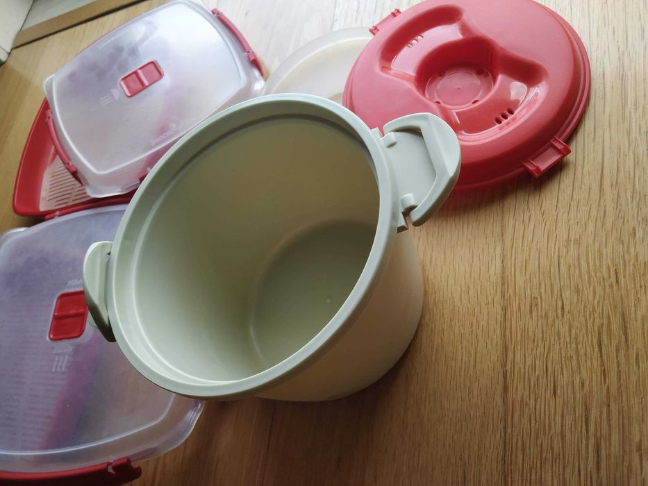 Kit Micro-ondas 3 peças: Panela de arroz + 2 steamers Sistema