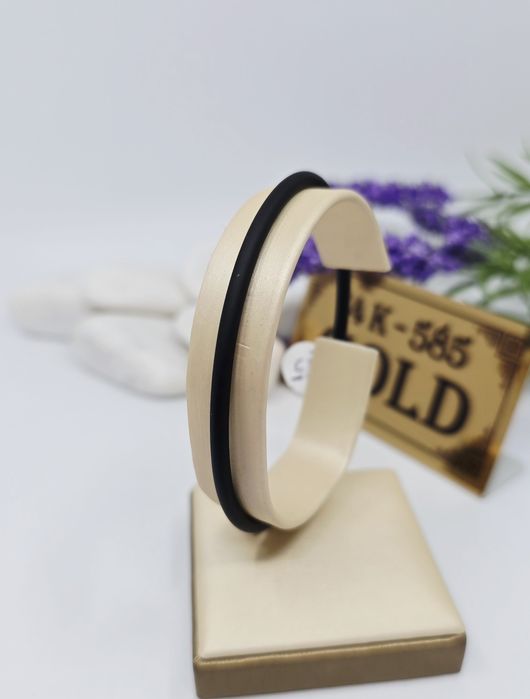 Bransoletka kauczukowa z elementami złota próba 585 14k