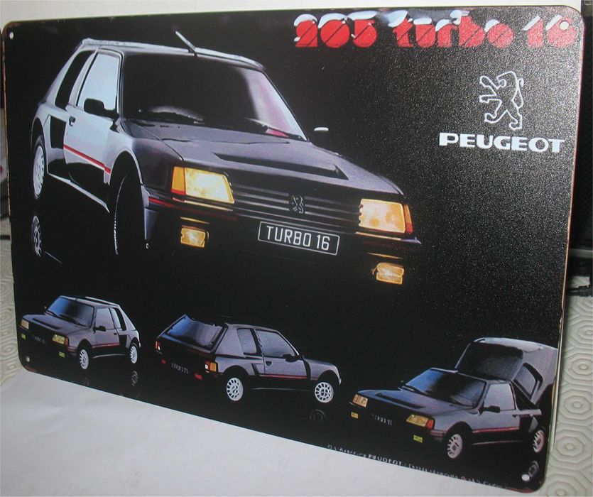 Placa Decorativa - Peugeot 205 Turbo 16