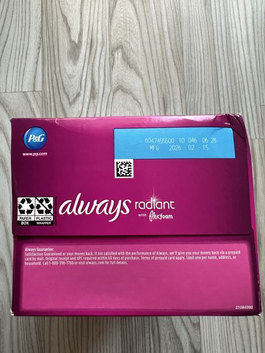 Always Radiant FlexFoam podpaski z USA w rozmiarze 1 (Regular )