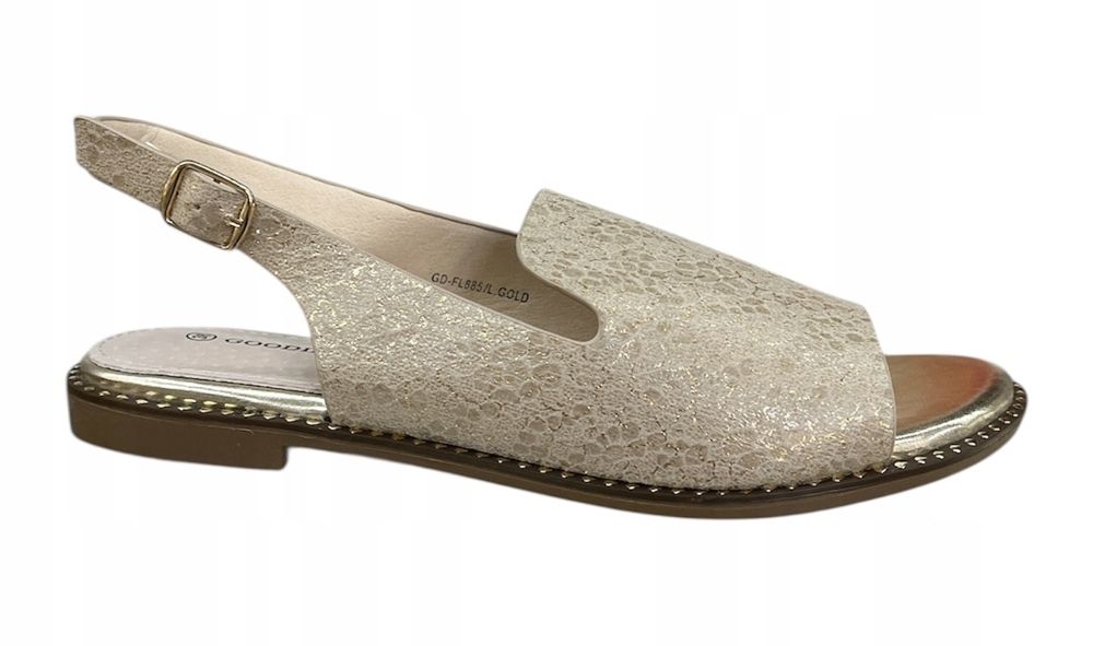 Sandały damskie skóra złote lico 36