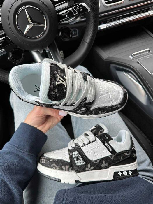 Кросівки Louis Vuitton Trainer White/Grey Premium | Кроссовки жіночі чоловічі