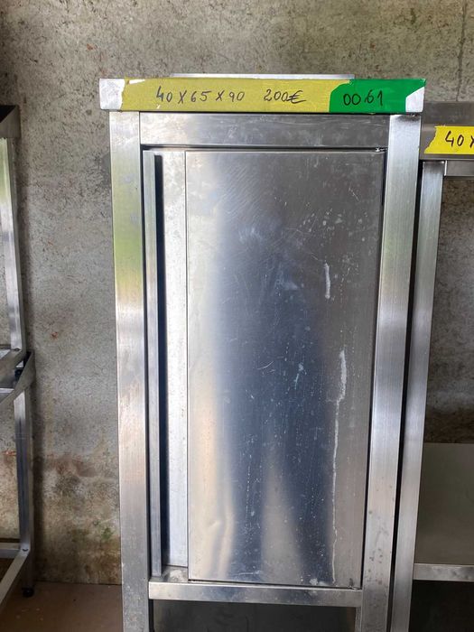 Bancada inox apoio fogão com porta