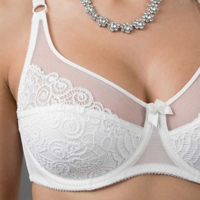 Biustonosz LANNY MODE Półusztywniany Biały Semi-Soft Modelujący D i E