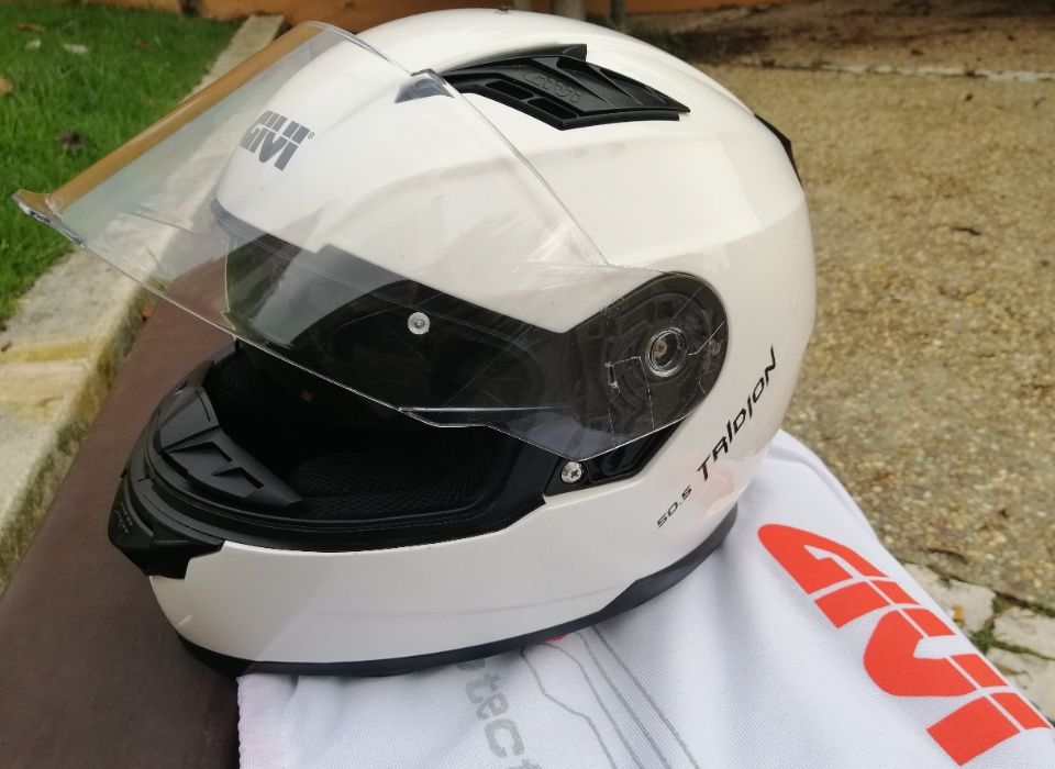 Capacete de mota Givi 50.5 Tridion Branco (M)