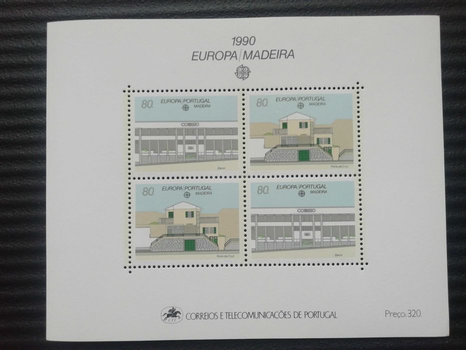 Bloco nº113 Europa-Madeira  1990 -Correios
