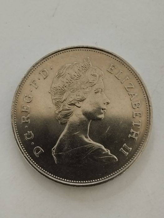 Moeda 25 Pence 1981 Inglaterra Carlos e Diana