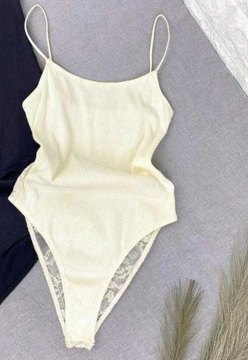 Боді в рубчик + мереживо Asos