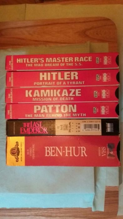 Kasety VHS Hitler Patton Kamikaze Ben Hur There Last Emderor
