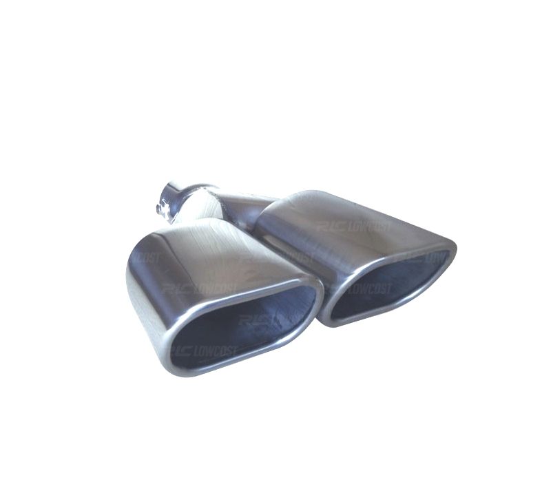 PONTEIRA DE ESCAPE DUPLA RECTANGULAR EM INOX UNIVERSAL