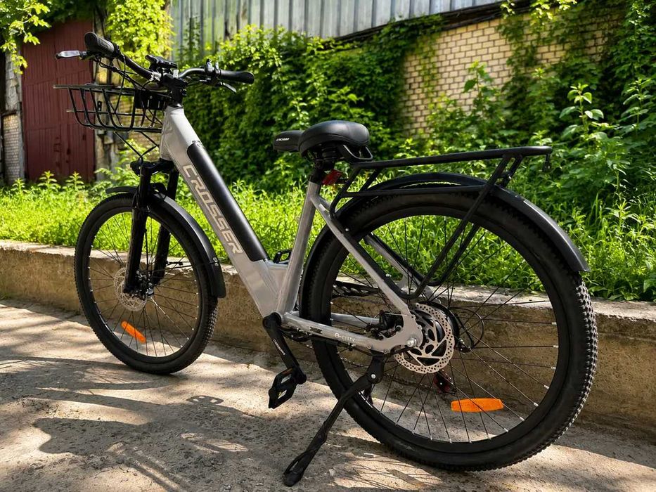 НОВИНКА 2026! Електровелосипед Crosser E-City Pro 26" 48V/500W/10.4Ah 2026  - Сірий глянець