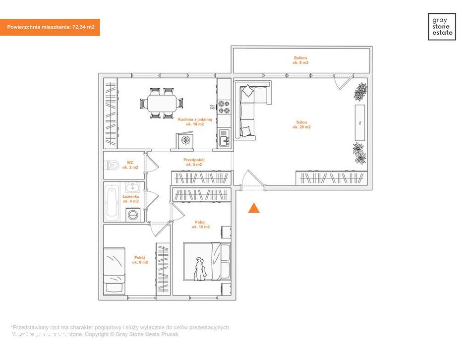 3-4 pokoje, 72 m², garaż, oddzielna kuchnia, 4 pięt.