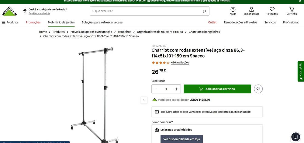 Charriot com rodas