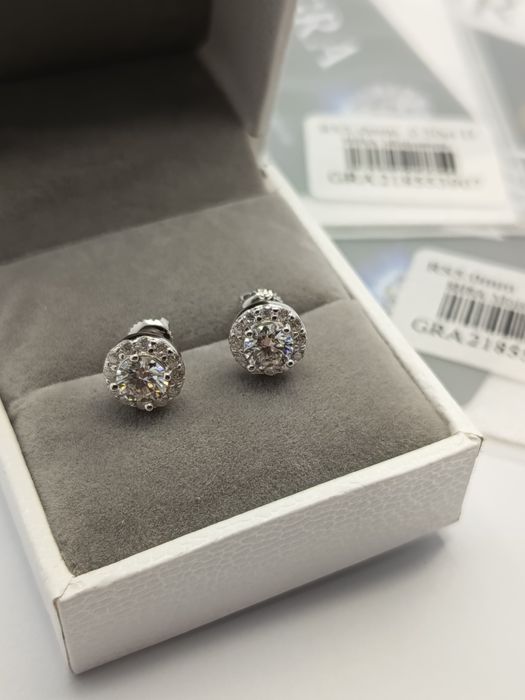 Piękne nowe kolczyki z moissanitem GRA 0.5 ct - srebro 925