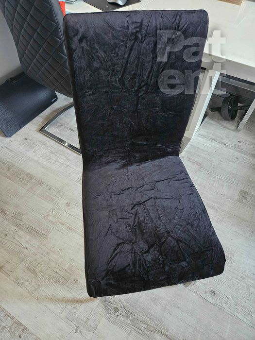 Pokrowce na krzesła miękkie welurowe czarne 6 sztuk welvet