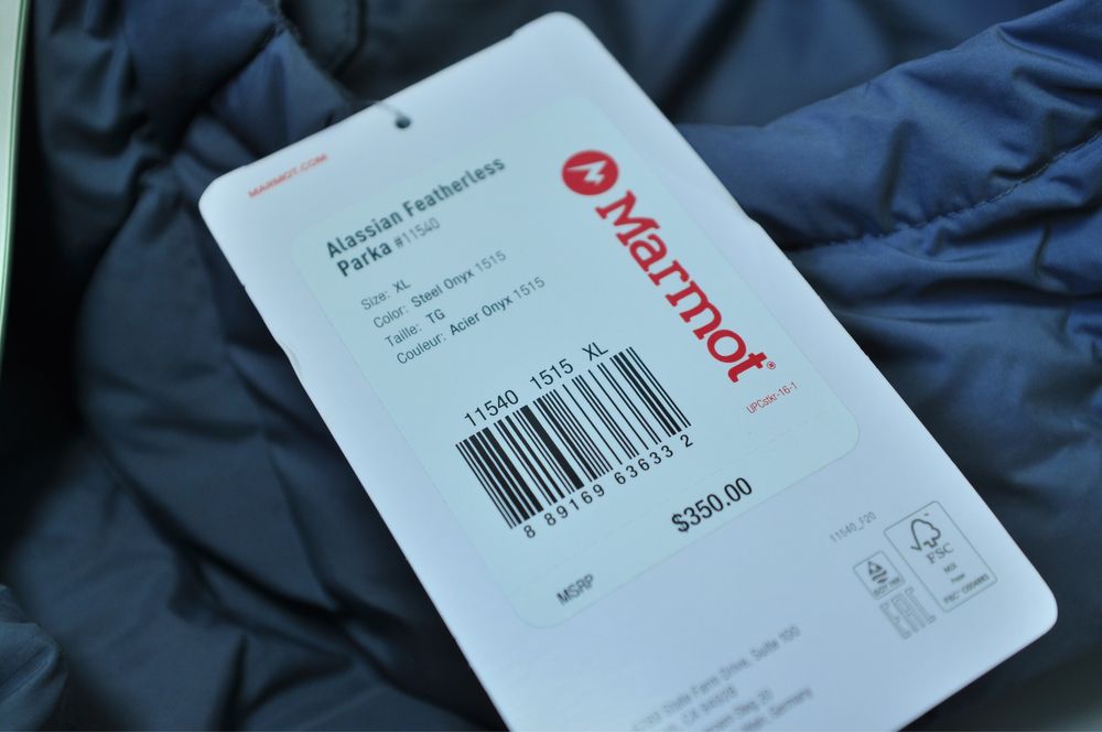 Marmot оригинал новый мужской пуховик парка куртка на зиму размер XL