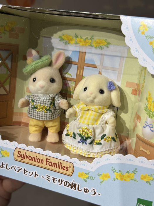 Sylvanian families Mimosa Emroidery Best Friends Pair rabbits / Мімоза