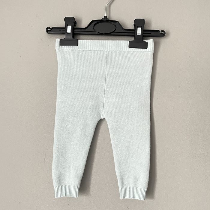M&S spodnie sweterkowe błękitne wiskoza 3 - 6 M