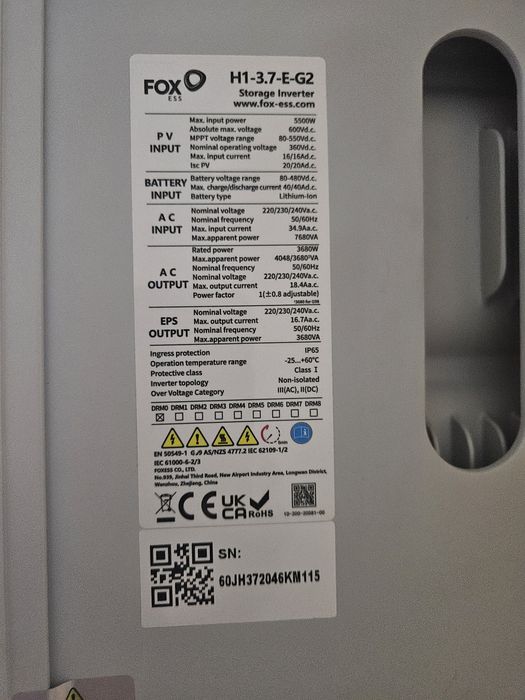 Inversor e bateria Foxess