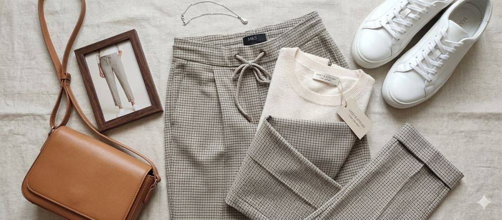 Жіночі штани в клітинку Marks & Spencer | Розмір 10 (38/M)