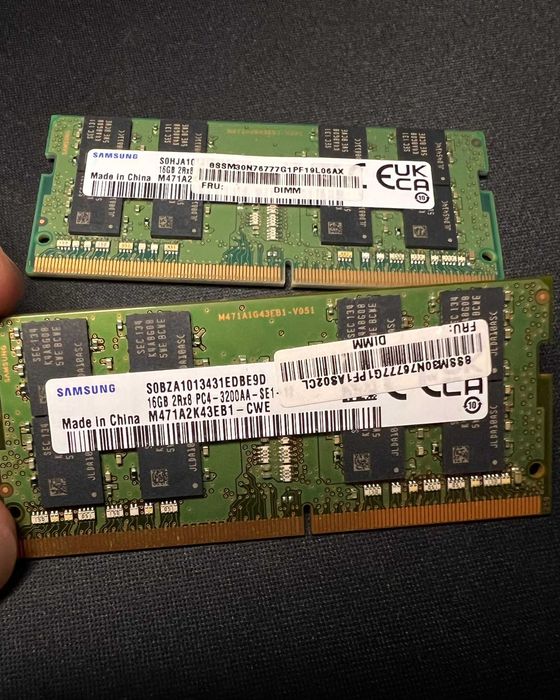 32GB DDR4 Conjunto Memoria RAM SO-DIMM 2x16GB Samsung 3200MHz 2Rx8 Dual Rank M471A2K43EB1-CWE