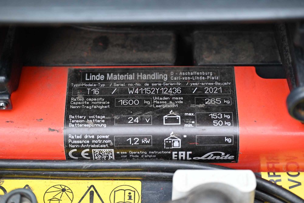 Paleciak elektryczny Linde T16 1600kg 2021 rok 1000mth Li-ion FHP 481