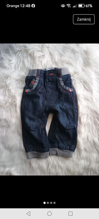 Spodnie jeansy granatowe 3-6 miesiący