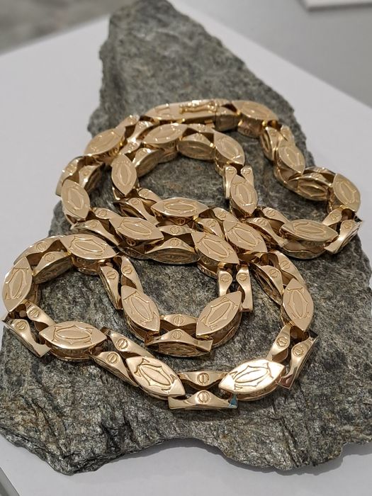 Złoty Łańcuch splot  Cartier 585 Nowy 187 g 65 cm