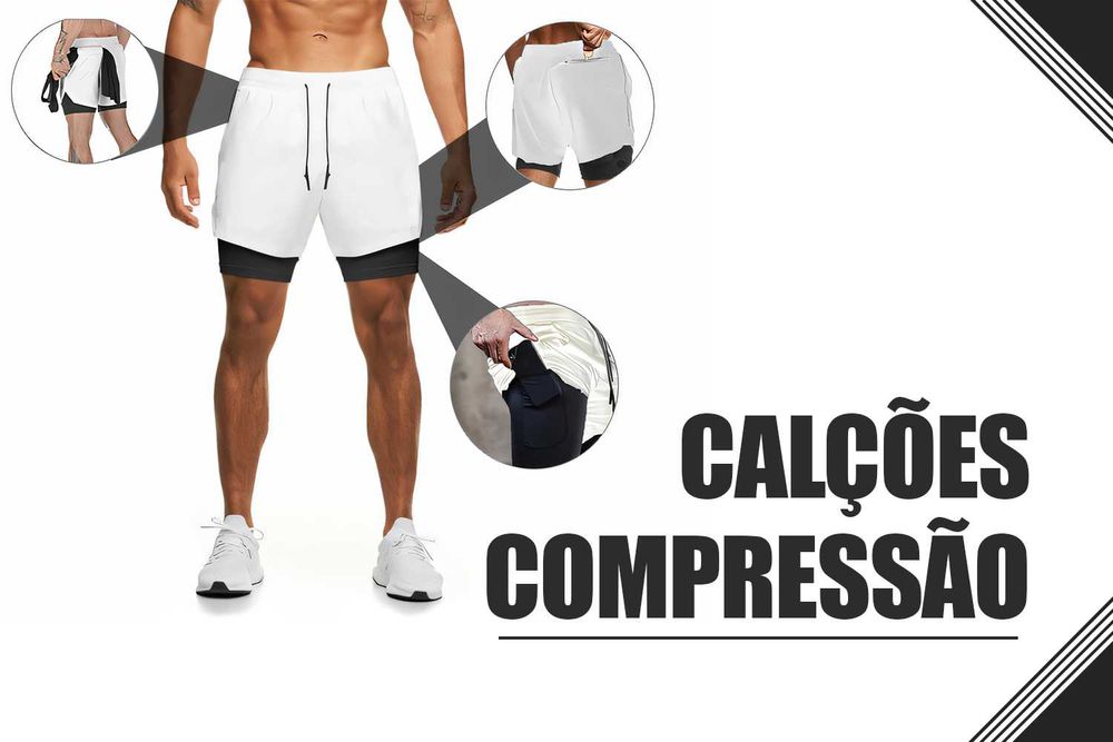 Calcoes de compressao brancos
